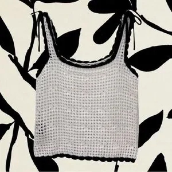 Celine Black and White Crochet Camisole - Picture 2 of 2
